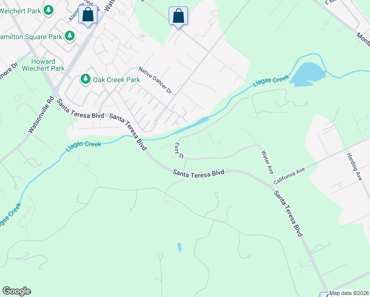 map of restaurants, bars, coffee shops, grocery stores, and more near 14515 De Anza Court in Morgan Hill