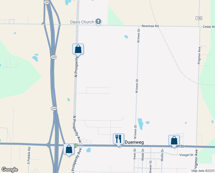 map of restaurants, bars, coffee shops, grocery stores, and more near in Duenweg