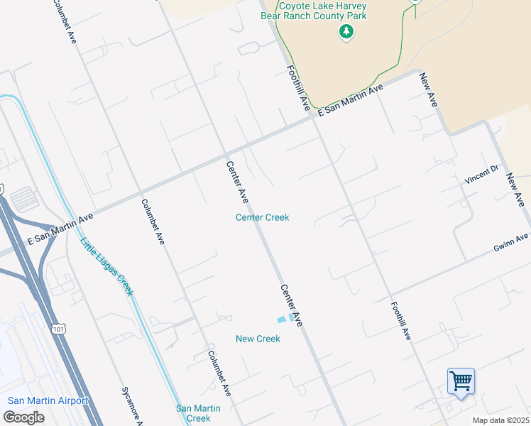 map of restaurants, bars, coffee shops, grocery stores, and more near 13040 Center Avenue in San Martin