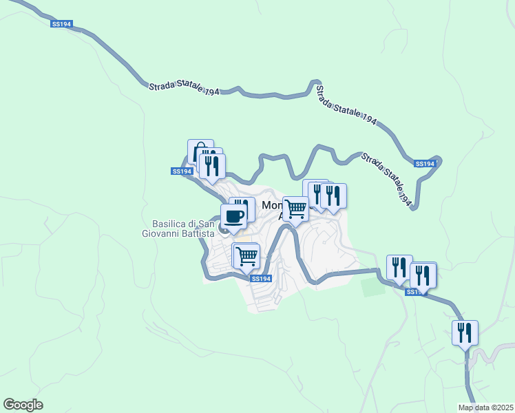 map of restaurants, bars, coffee shops, grocery stores, and more near 97 Via S. Anna in Monterosso Almo