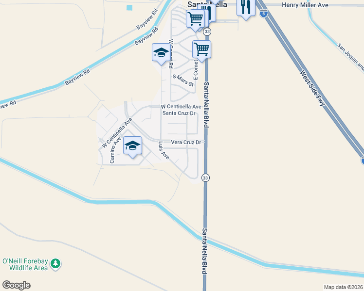map of restaurants, bars, coffee shops, grocery stores, and more near 29148 Rio Verde Drive in Gustine