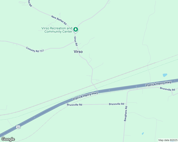 map of restaurants, bars, coffee shops, grocery stores, and more near 231 Virso Road in Meherrin