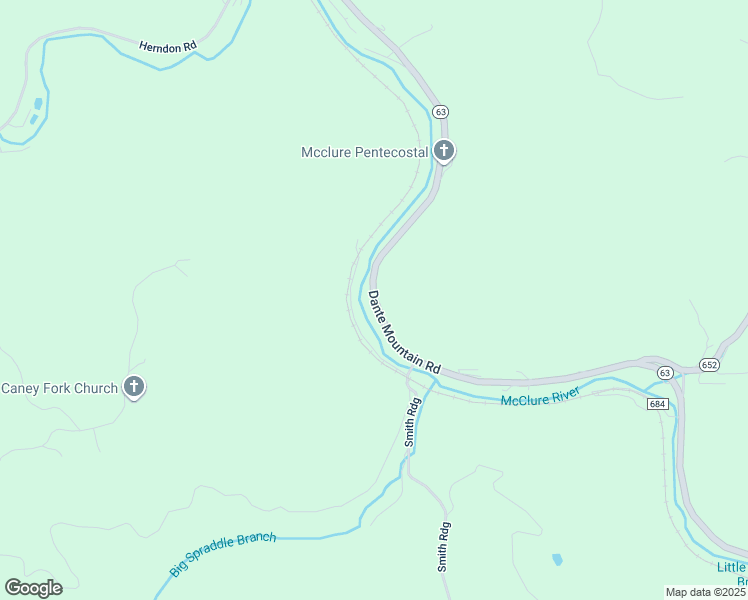 map of restaurants, bars, coffee shops, grocery stores, and more near Virginia 63 in Clinchco