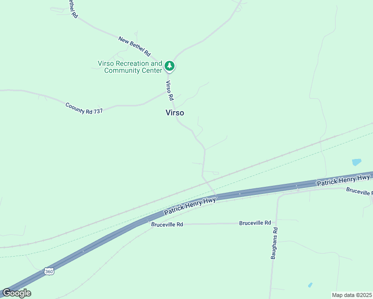 map of restaurants, bars, coffee shops, grocery stores, and more near 231 Virso Road in Meherrin