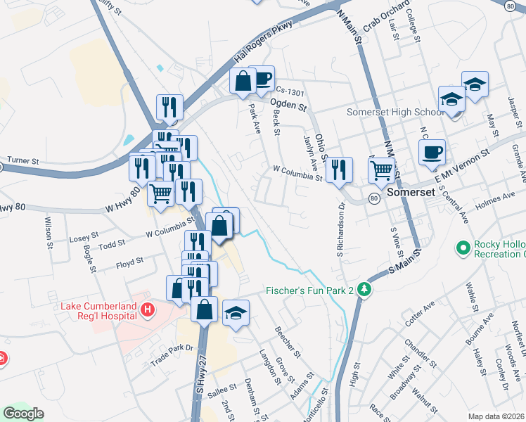 map of restaurants, bars, coffee shops, grocery stores, and more near 100 Mill Street in Somerset