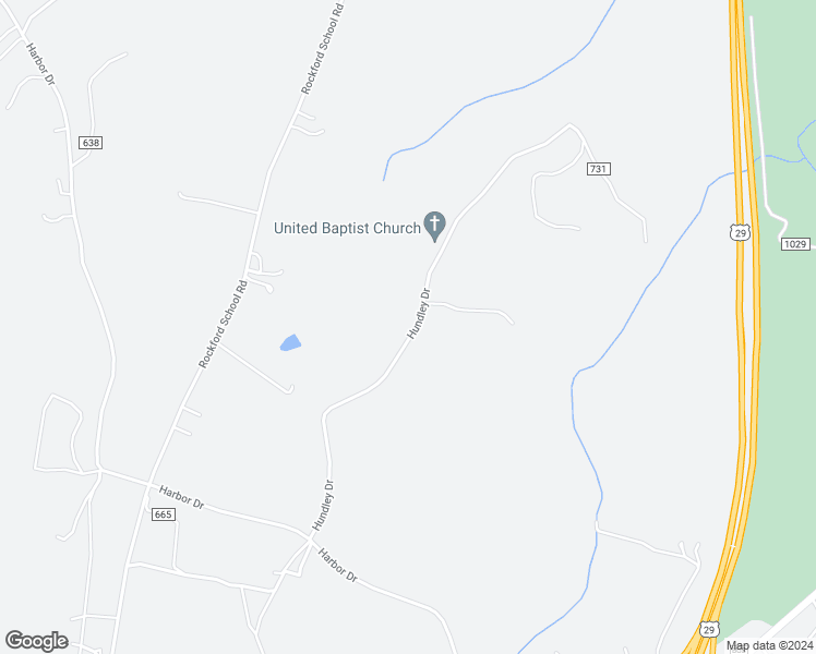 map of restaurants, bars, coffee shops, grocery stores, and more near 669 Hundley Drive in Hurt