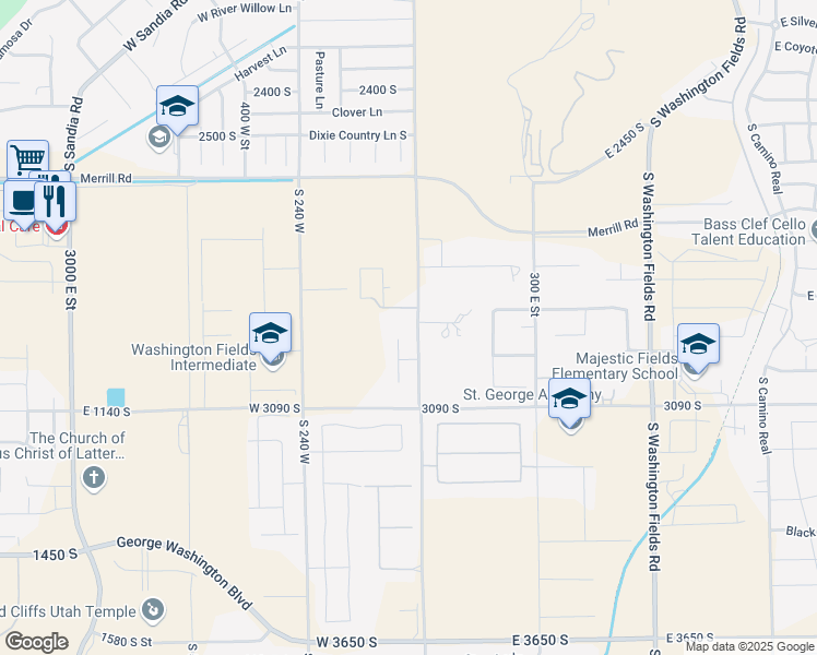 map of restaurants, bars, coffee shops, grocery stores, and more near 2917 Old Farm Road in Washington