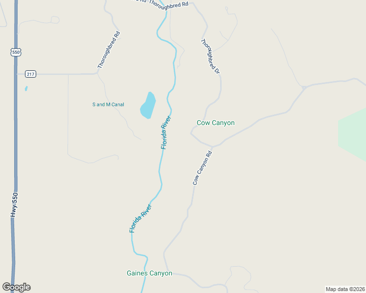 map of restaurants, bars, coffee shops, grocery stores, and more near Thoroughbred Road in Durango