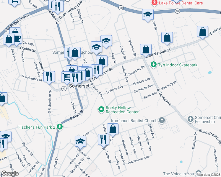 map of restaurants, bars, coffee shops, grocery stores, and more near 251-413 Rosewood Avenue in Somerset