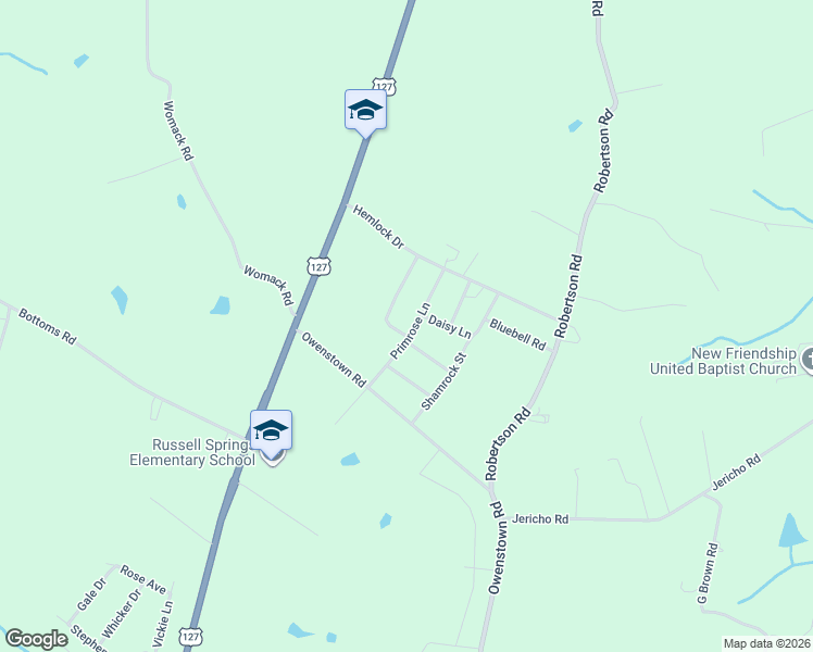 map of restaurants, bars, coffee shops, grocery stores, and more near 15-206 Honeysuckle Lane in Russell Springs
