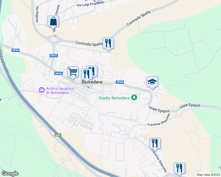 map of restaurants, bars, coffee shops, grocery stores, and more near 10 Via Muzio Scevola in Belvedere