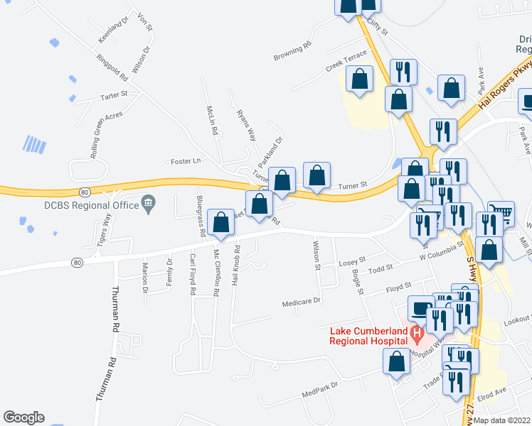 map of restaurants, bars, coffee shops, grocery stores, and more near 120 Ringgold Rd in Somerset