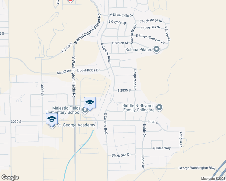 map of restaurants, bars, coffee shops, grocery stores, and more near South Camino Real in Washington