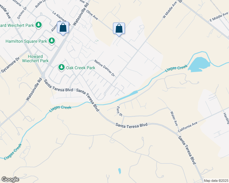 map of restaurants, bars, coffee shops, grocery stores, and more near 63 Mulberry Court in Morgan Hill