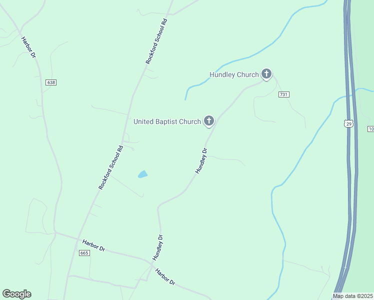 map of restaurants, bars, coffee shops, grocery stores, and more near 669 Hundley Drive in Hurt