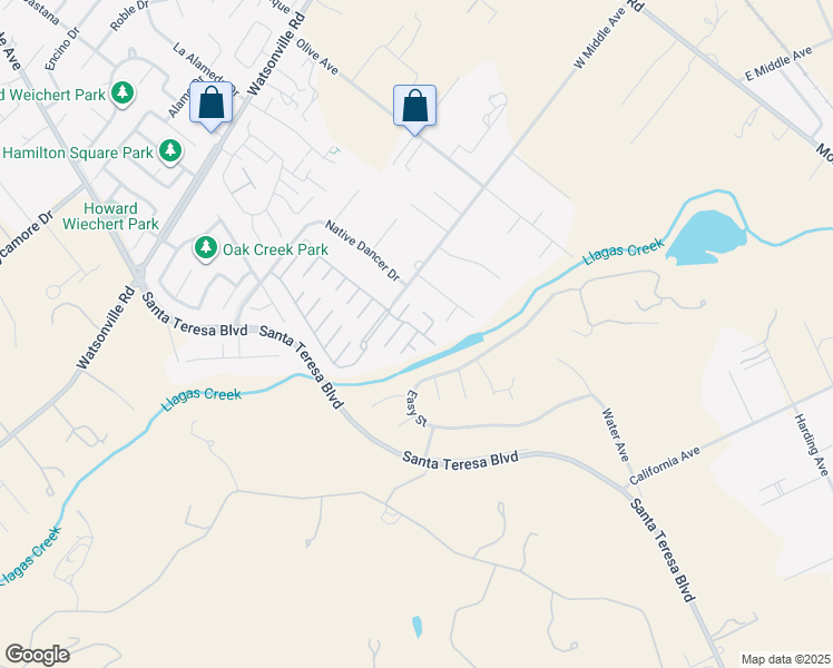 map of restaurants, bars, coffee shops, grocery stores, and more near 63 Mulberry Court in Morgan Hill