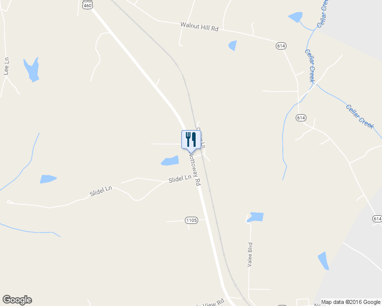 map of restaurants, bars, coffee shops, grocery stores, and more near Old Nottoway Road in Blackstone