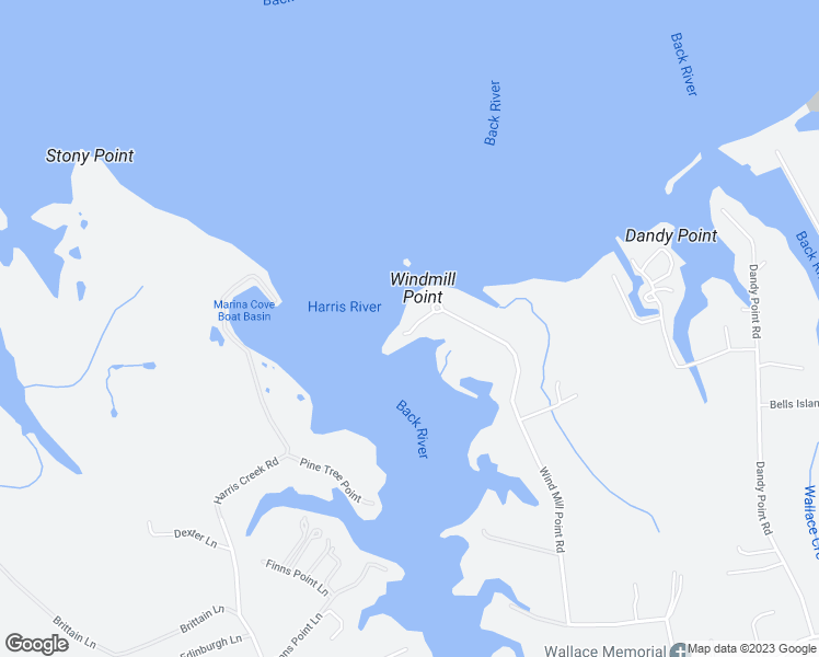 map of restaurants, bars, coffee shops, grocery stores, and more near 475 Wind Mill Point Road in Hampton