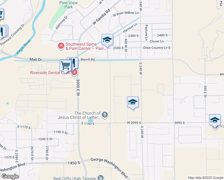 map of restaurants, bars, coffee shops, grocery stores, and more near 2814 Woodrow Lane in Washington
