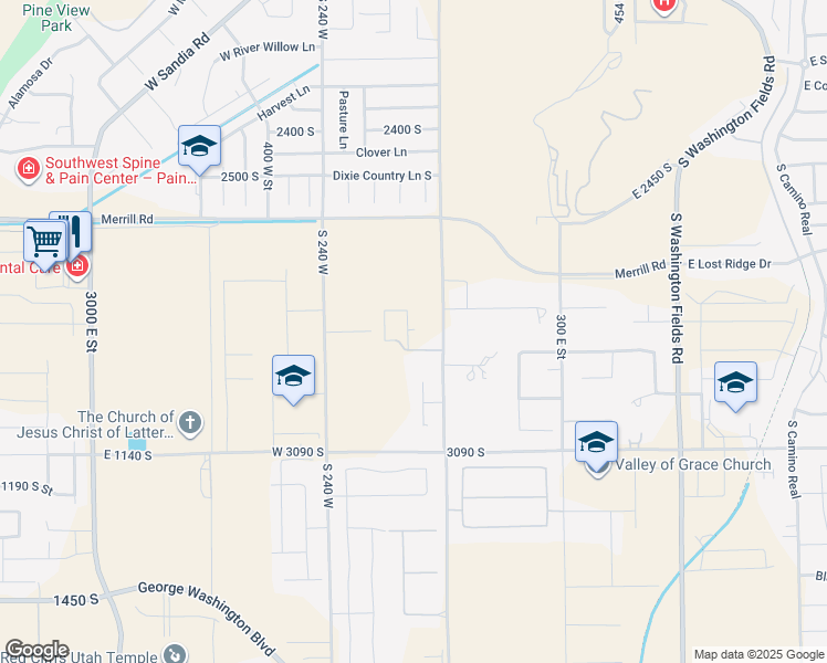 map of restaurants, bars, coffee shops, grocery stores, and more near 90 West Triple Crown Lane in Washington