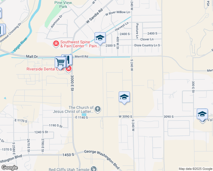 map of restaurants, bars, coffee shops, grocery stores, and more near 2814 Woodrow Lane in Washington