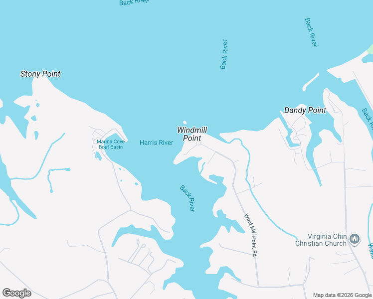 map of restaurants, bars, coffee shops, grocery stores, and more near 475 Wind Mill Point Road in Hampton