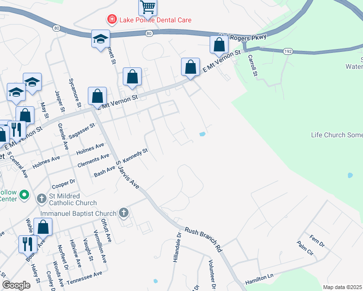 map of restaurants, bars, coffee shops, grocery stores, and more near 19 Driftwood Circle in Somerset