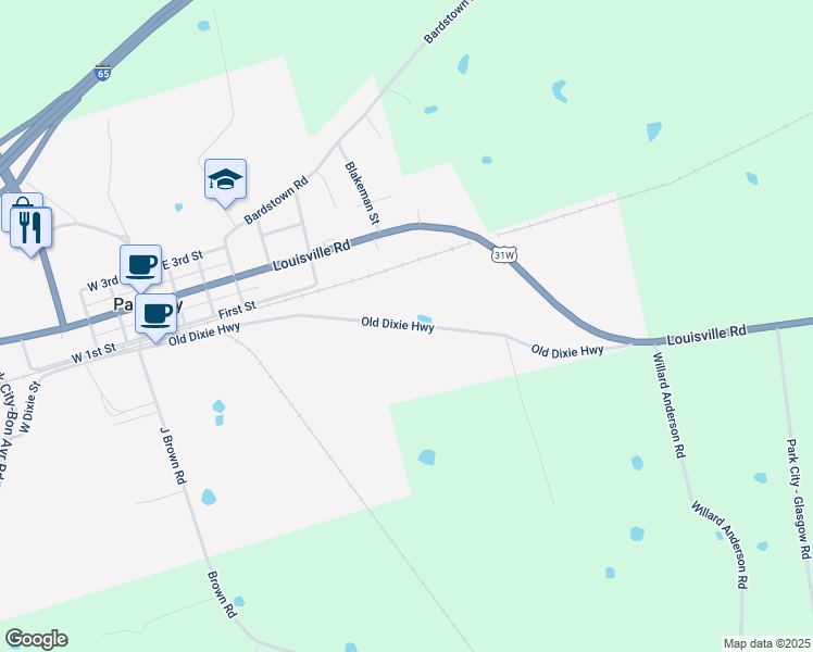 map of restaurants, bars, coffee shops, grocery stores, and more near West Dixie Street in Park City