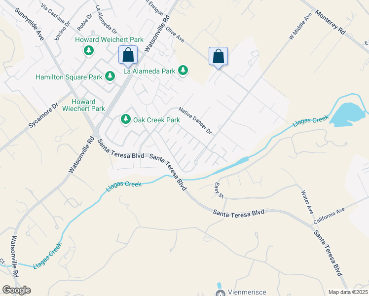 map of restaurants, bars, coffee shops, grocery stores, and more near 276 Cherry Court in Morgan Hill