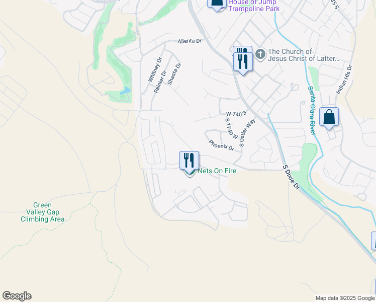 map of restaurants, bars, coffee shops, grocery stores, and more near 860 South Village Road in St. George