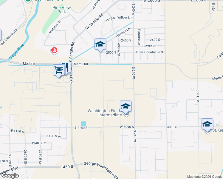 map of restaurants, bars, coffee shops, grocery stores, and more near 445 West Rosina Circle in Washington