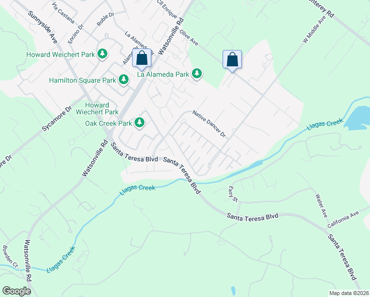 map of restaurants, bars, coffee shops, grocery stores, and more near 276 Cherry Court in Morgan Hill
