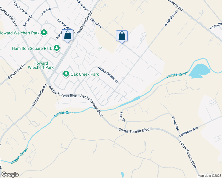 map of restaurants, bars, coffee shops, grocery stores, and more near 92 Melody Lane in Morgan Hill