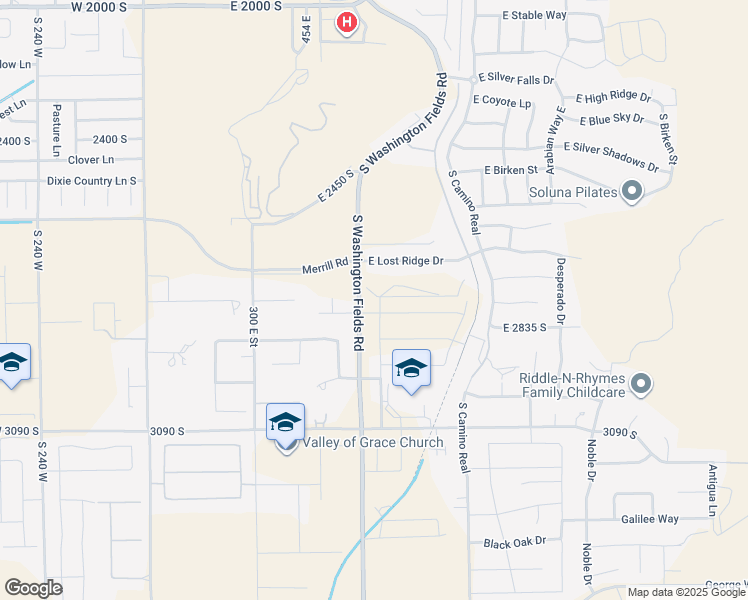 map of restaurants, bars, coffee shops, grocery stores, and more near 2758 South Farmland Drive in St. George