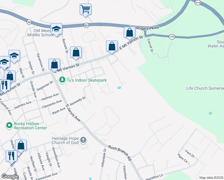 map of restaurants, bars, coffee shops, grocery stores, and more near 19 Driftwood Circle in Somerset