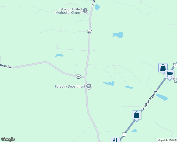 map of restaurants, bars, coffee shops, grocery stores, and more near 18407 Lakewood Drive in Dinwiddie