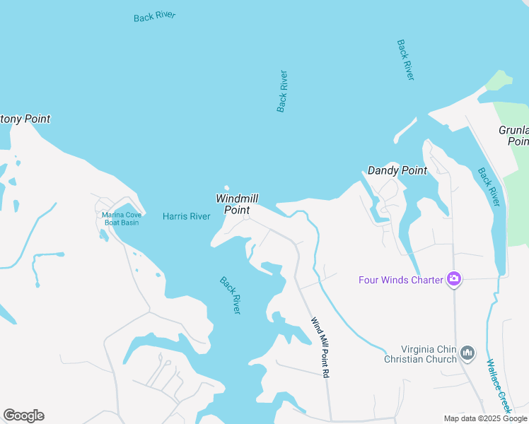 map of restaurants, bars, coffee shops, grocery stores, and more near 460 Wind Mill Point Road in Hampton