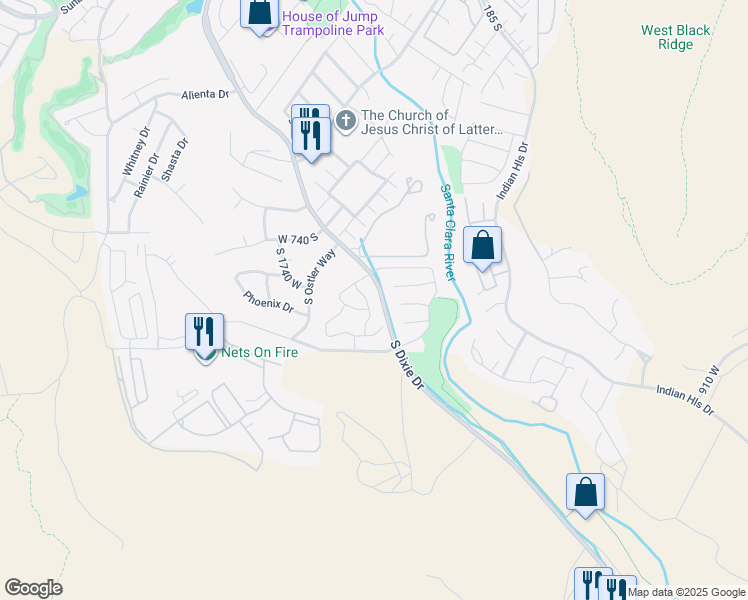 map of restaurants, bars, coffee shops, grocery stores, and more near 810 South Dixie Drive in St. George