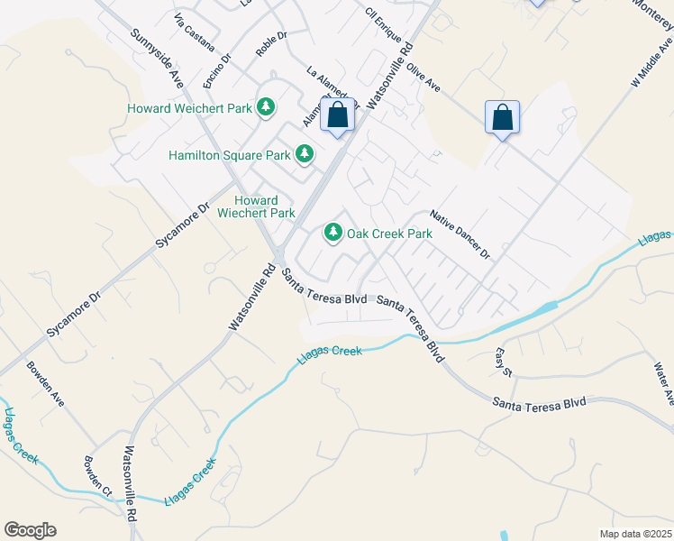 map of restaurants, bars, coffee shops, grocery stores, and more near 952 White Cloud Drive in Morgan Hill