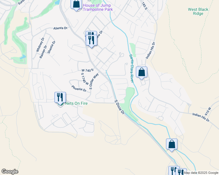 map of restaurants, bars, coffee shops, grocery stores, and more near 810 South Dixie Drive in St. George