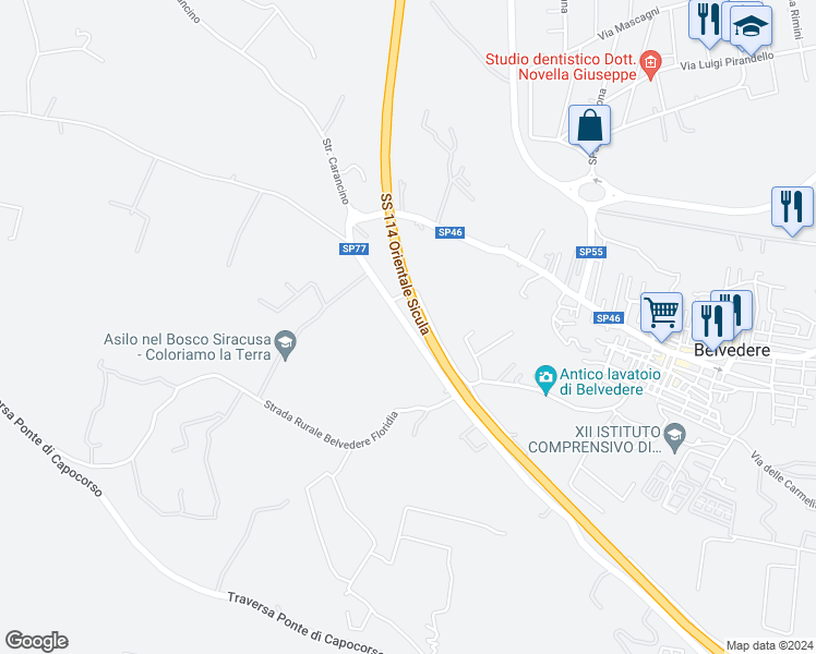 map of restaurants, bars, coffee shops, grocery stores, and more near in Free municipal consortium of Syracuse