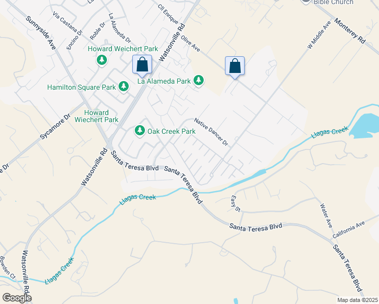map of restaurants, bars, coffee shops, grocery stores, and more near 273 Cherry Court in Morgan Hill