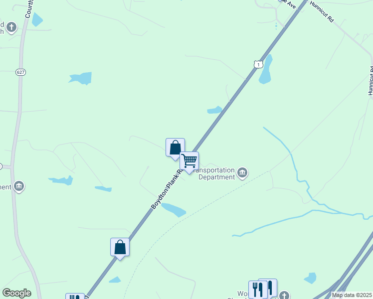 map of restaurants, bars, coffee shops, grocery stores, and more near 13006 Boydton Plank Rd in Dinwiddie