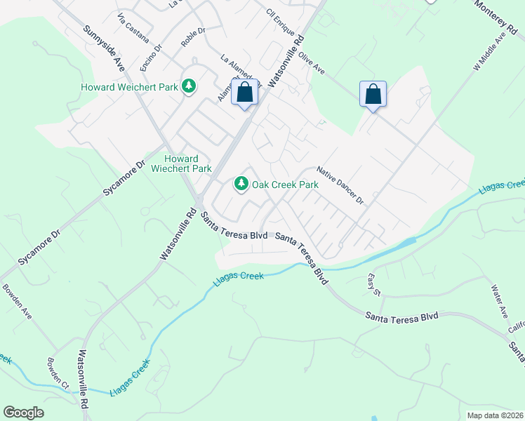 map of restaurants, bars, coffee shops, grocery stores, and more near 14702 White Cloud Drive in Morgan Hill