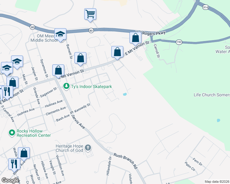 map of restaurants, bars, coffee shops, grocery stores, and more near 19 Driftwood Circle in Somerset