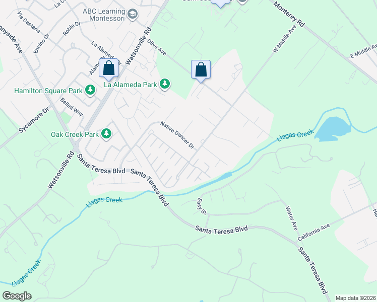 map of restaurants, bars, coffee shops, grocery stores, and more near 805 West Middle Avenue in Morgan Hill