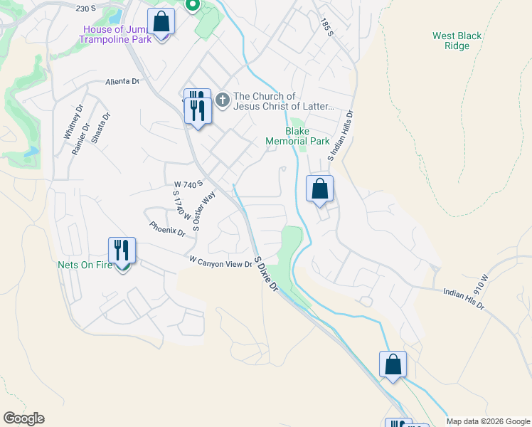 map of restaurants, bars, coffee shops, grocery stores, and more near 805 South Dixie Drive in St. George