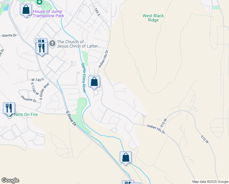 map of restaurants, bars, coffee shops, grocery stores, and more near 950 South Cresole Drive in St. George