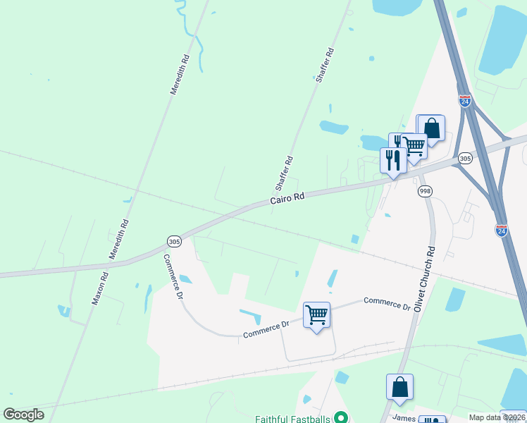 map of restaurants, bars, coffee shops, grocery stores, and more near 5758-5798 Old Cario Rd in Paducah