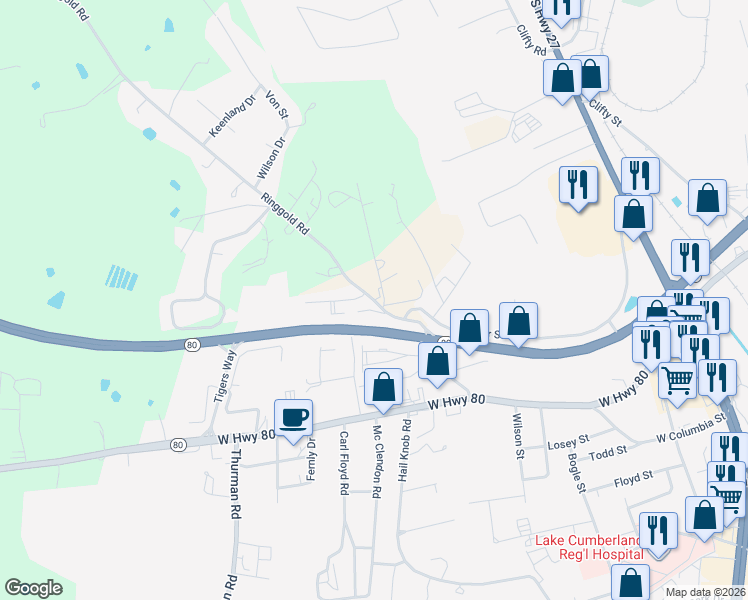 map of restaurants, bars, coffee shops, grocery stores, and more near 257 Ringgold Road in Somerset